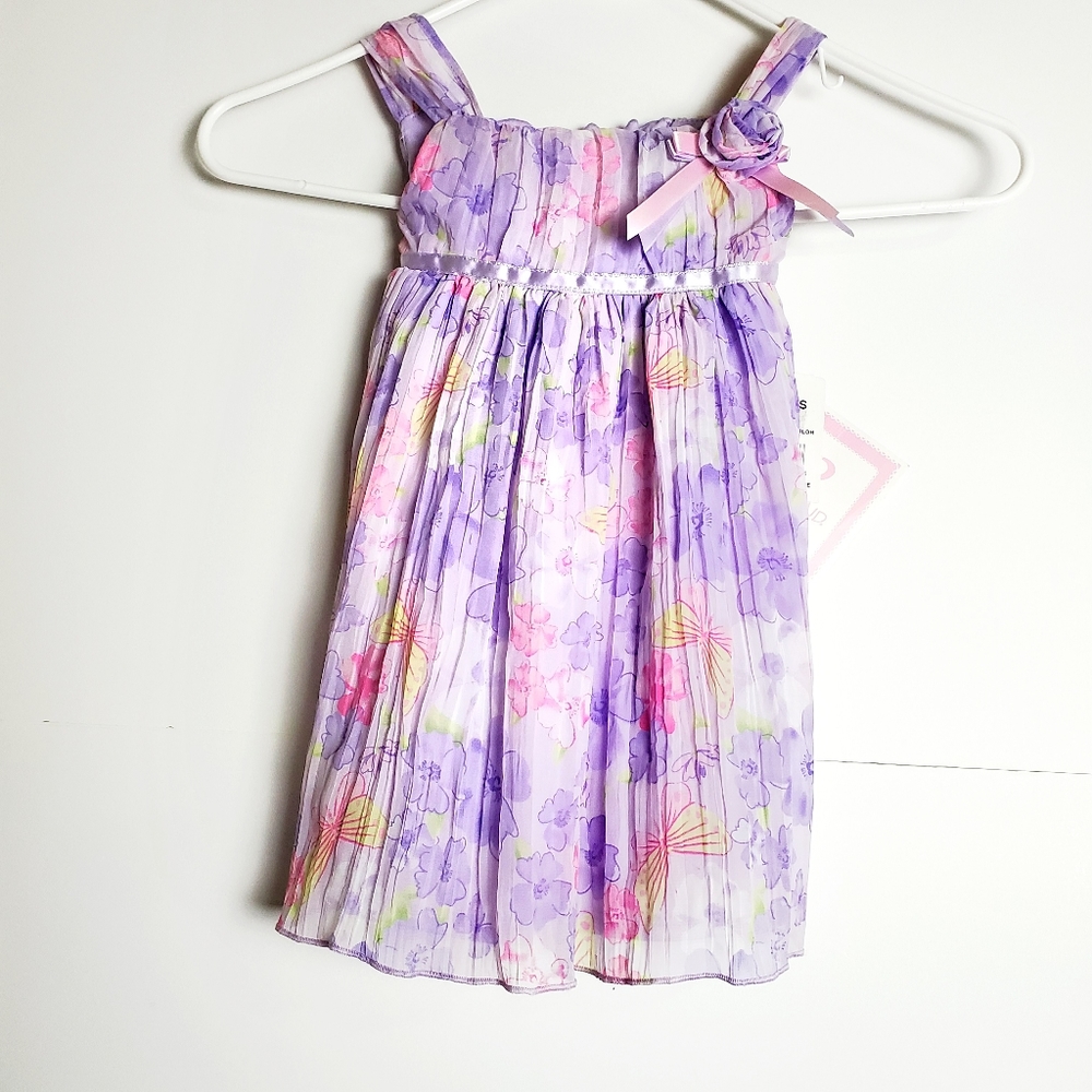 Youngland Baby Toddler lilac butterfly dress size: 24 months